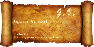 Gyura Vencel névjegykártya
